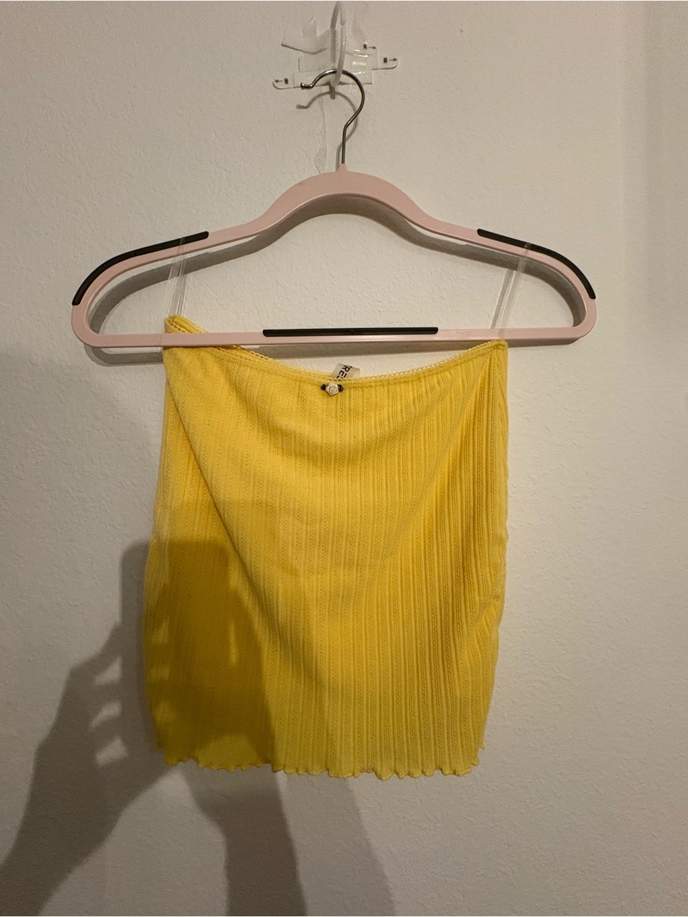 Bright Yellow Ribbed Mini Skirt - Women